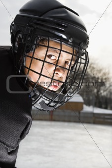 Ice hockey player boy.