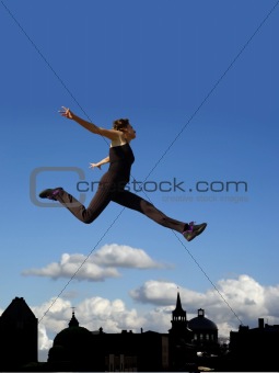 Flying woman