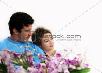 Couple with flowers