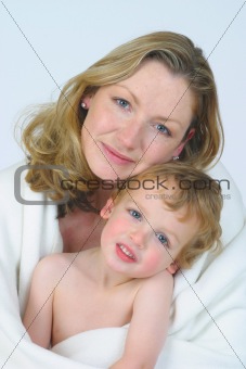 Mother and Son In White