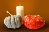 Pumpkins and Candle