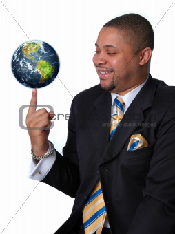Businessman with the Earth