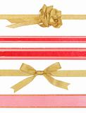 Celebratory and Christmas ribbons with clipping paths