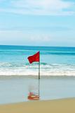Red flag at the beach.