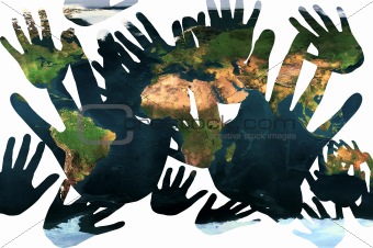 Hands displaying the earth