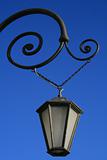 Street lamp with a clear blue sky on the background