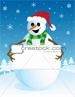 snowman with blank board