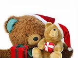 Teddy bear family at Christmas