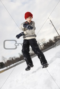 Boy in snow.