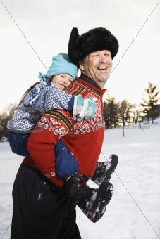 Man holding child.