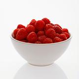 Bowl of raspberries.