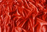 Red wrinkled silk fabric