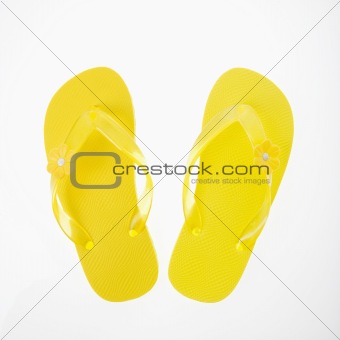 Yellow flip flops.
