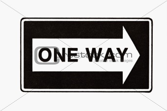 One way sign.