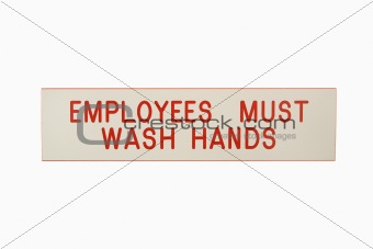 Employees wash hands.