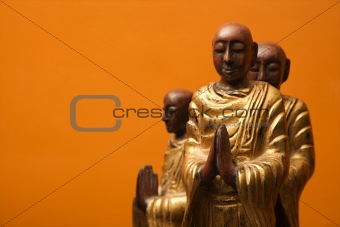 Meditating statues.