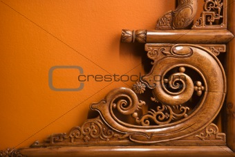 Ornate wooden carving.