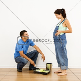 Couple preparing for baby.