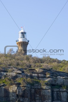 Lighthouse Cliff Blue Sky