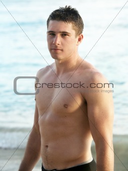 Young man on the beach