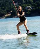 Girl wakeboarding 