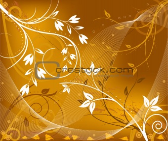 Abstract floral  background - decor design illustration