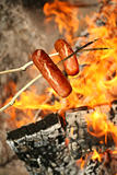 BBQ sausages on sticks