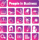 People in business icons collection. emblems set