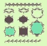 set of design elements in vintage style vectorized 