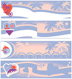 summer beach collection of travel banners 
