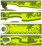 summer beach collection of travel banners 