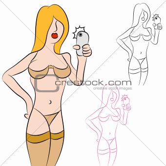 Woman Taking Underwear Photo of Herself 