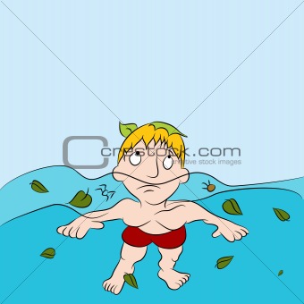 Man Swimming in Dirty Pool