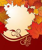 autumn floral background with maples
