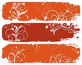 set of horizontal floral autumn banners