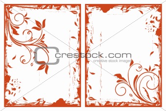 autumn grunge floral frames