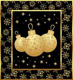 cute Christmas card with gold balls