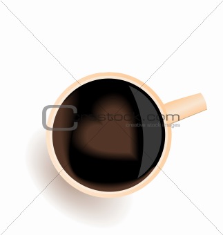 Illustration of coffee cup with love heart