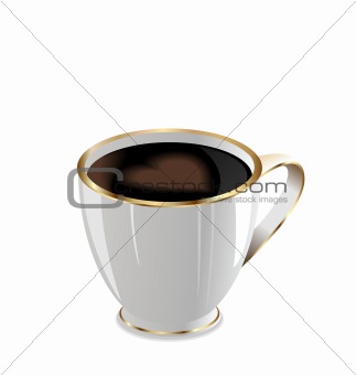 Illustration of coffee mug with love heart