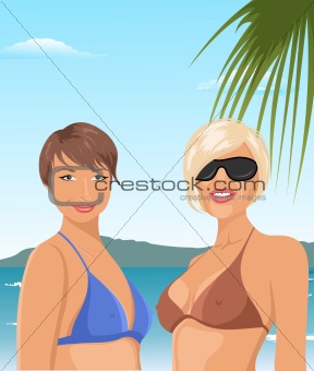 two girls on the beach