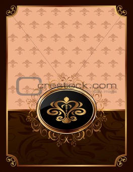 golden ornate frame with emblem