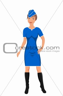 air hostess isolated on white