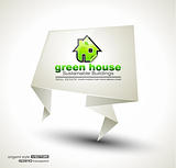 Green Real Estate abstract origami paper stand 