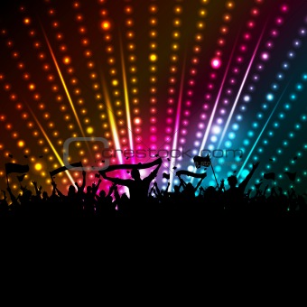 disco crowd background 