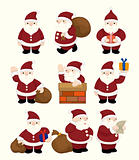 cartoon santa claus Christmas icon set
