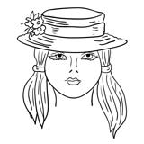 Hand-drawn fashion model. Vector illustration. Woman's face