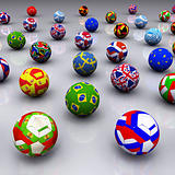 3D Render of Soccer Balls