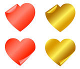 Set of red and gold stickers 