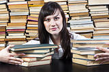 Young college student with her books