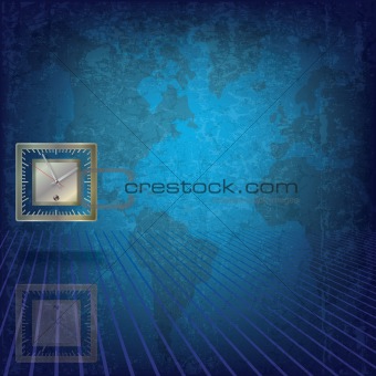 Abstract business grunge background with clock